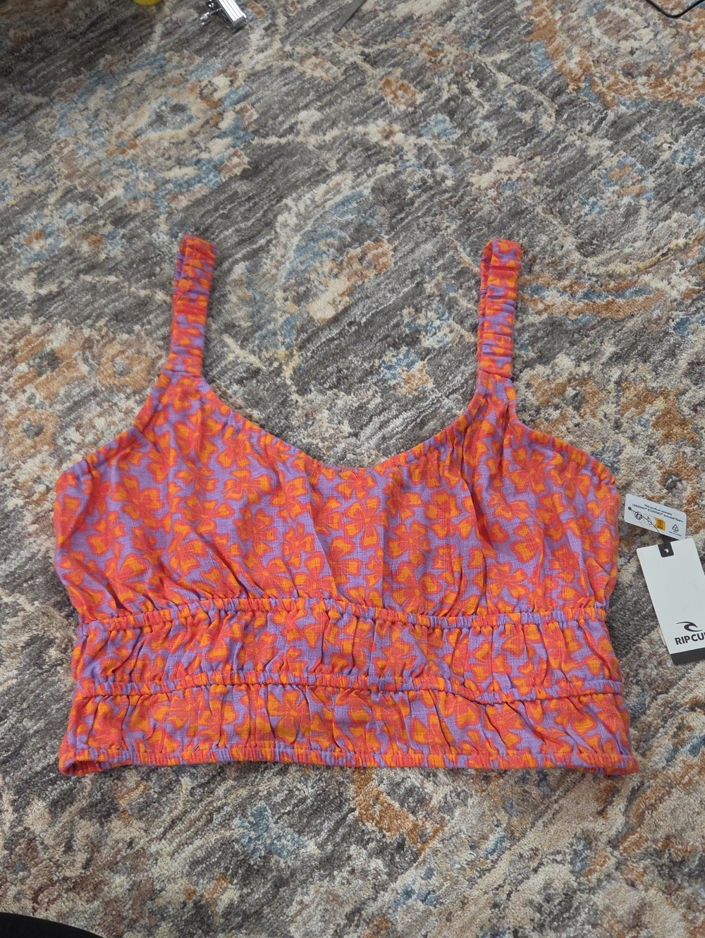 Rip Curl Orange & Purple Printed Crop Tank